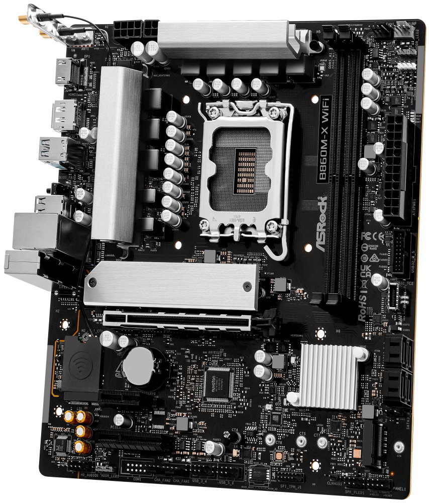 ASRock B860M-X WiFi / Intel B860 / LGA1851 / 2x DDR5 / 2x M.2 / HDMI / DP / USB-C / WiFi / mATX